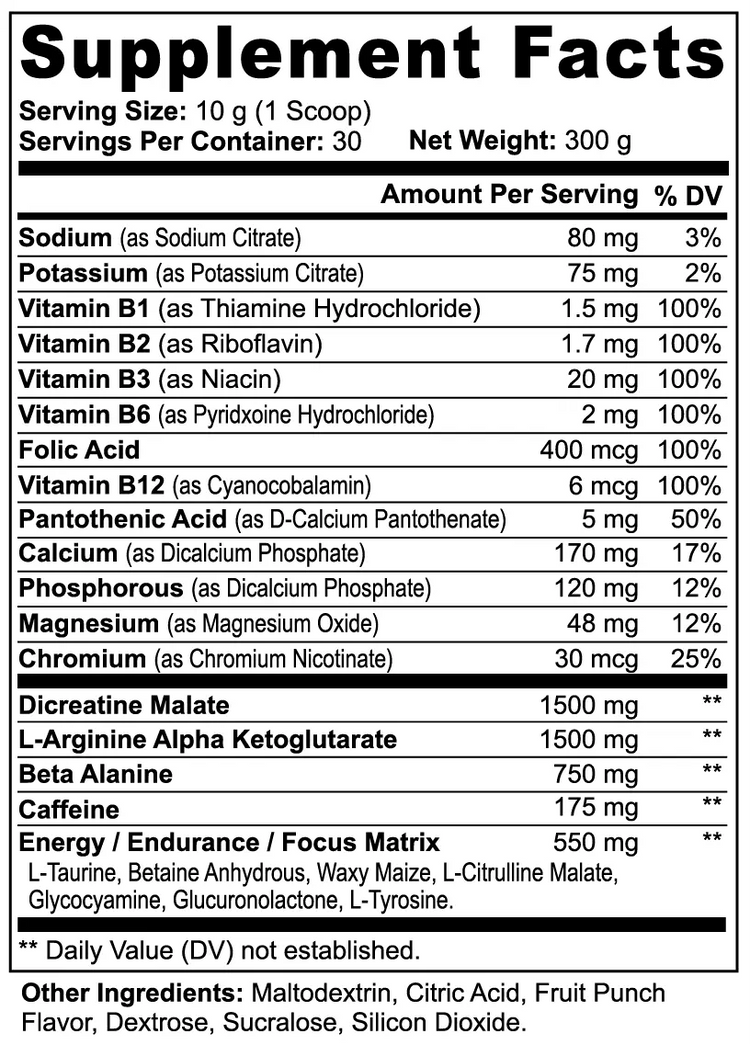 Nitric Shock Pre-Workout Powder (Fruit Punch) Huy&
