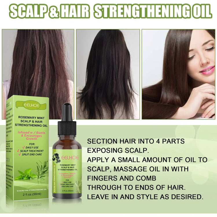 Rosemary Mint Hair Growth Fluid Scalp Massage - Huy&