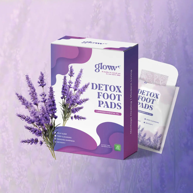 Glow Health Detox Warming Foot Pads - Lavender - Soothing And Relaxing - Huy&