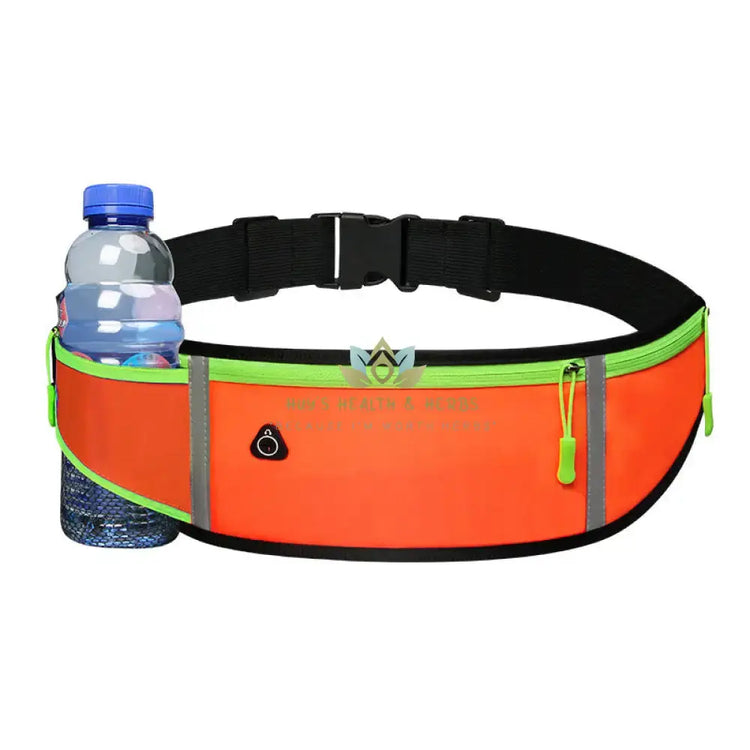 Sports Waist Bag With Pocket Light Slim Zip Running Belt Simple version kettle orange 4