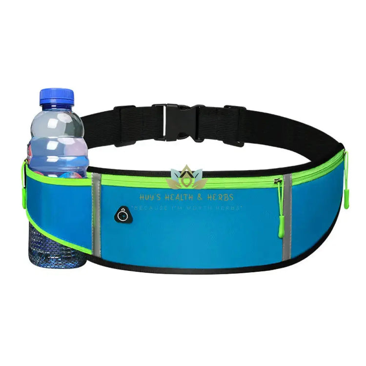 Sports Waist Bag With Pocket Light Slim Zip Running Belt Simple version kettle sky blue 4
