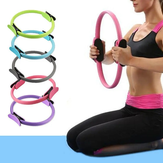 Yoga Fitness Pilates Ring Women Girls Circle Magic Dual Exercise Home Gym Workout Sports Lose Weight Body Resistance - Huy&