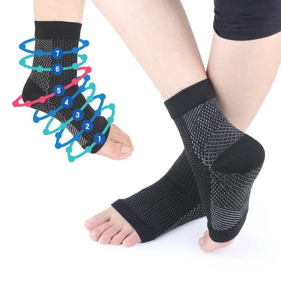 Compression Socks Foot Sleeve Relieve Swelling Open Toe Socks Cycling Running Basketball Sports Socks Women Men - Huy&