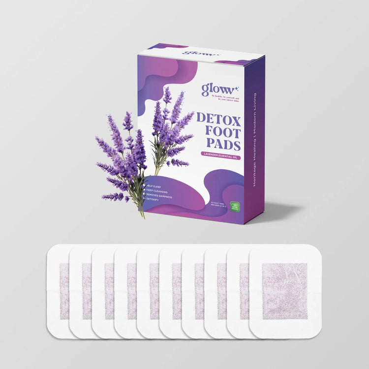 Glow Health Detox Warming Foot Pads - Lavender - Soothing And Relaxing - Huy&