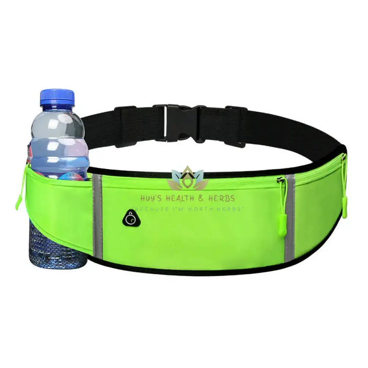 Sports Waist Bag With Pocket Light Slim Zip Running Belt Simple version kettle green 4